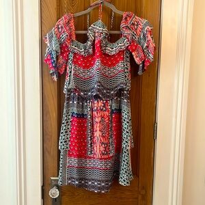 Parker multicolored women’s off shoulder dress